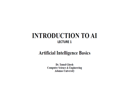 Lecture 1 AI Basics
