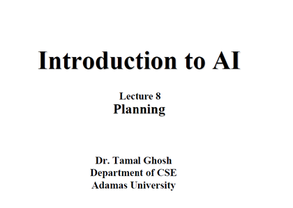 Lecture 8 Planning