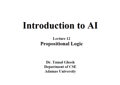Lecture 12 Propositional Logic