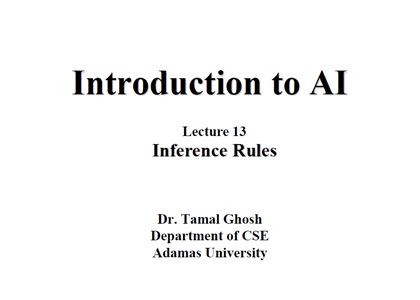 Lecture 13 Inference Rules