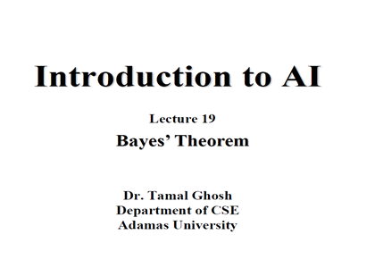 Lecture 19 Bayes Theorem
