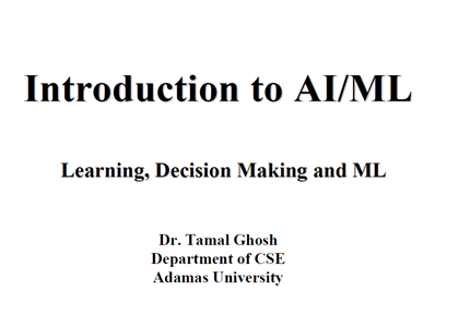 Lecture 22 Learning ML DT